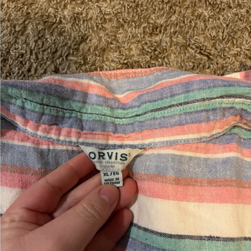 Orvis Women's Linen Blend Minimalist Short Sleeve Lightweight Top Shirt XL - Picture 4 of 9